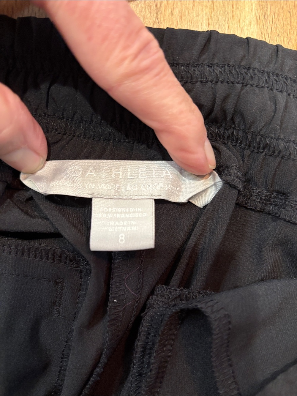 Athleta Black Wide-Leg Cropped Pants - Picture 2 of 2
